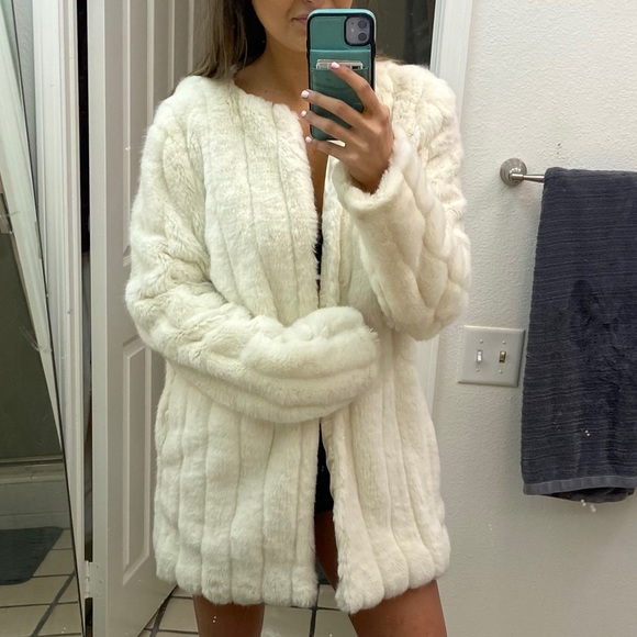 For Love And Lemons Jackets & Blazers - FOR LOVE AND LEMONS COAT FUR WHITE MEDIUM